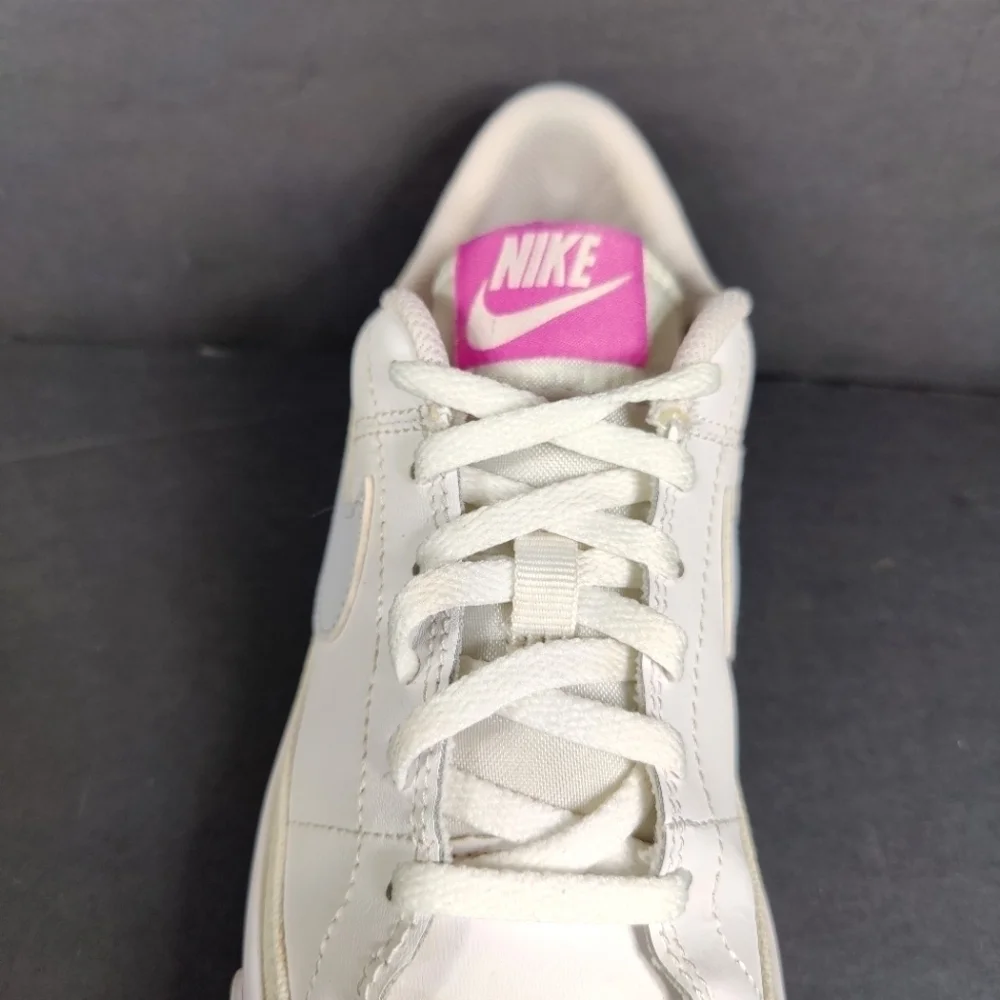 Nike Court Legacy Classic Retro White Pink Leather Big Kids Sneaker Shoe Size 5Y